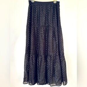 NWT Rare JOHNNY WAS POMUCH TIERED SKIRT Whimsical Goth Shimmering Flowy Size M